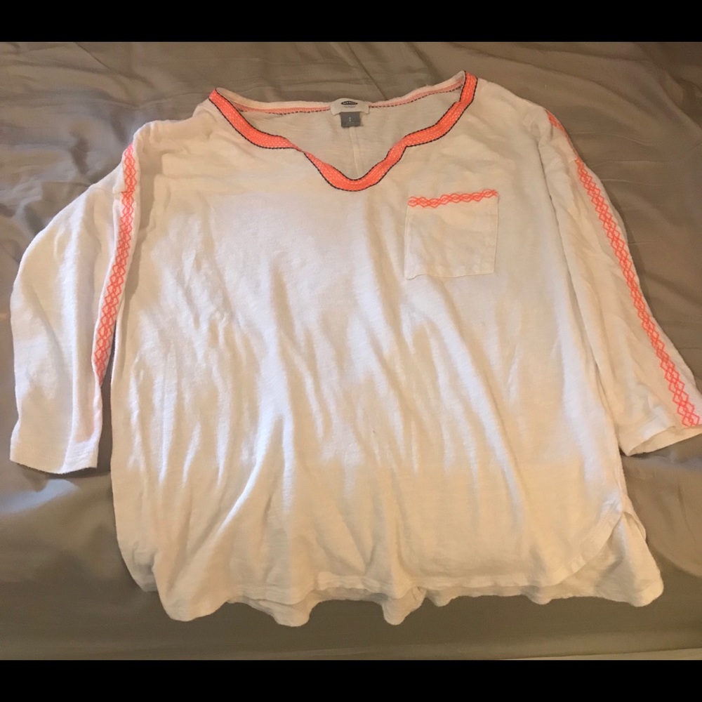 Old Navy 3/4 Sleeve White Shirt